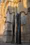 Le Silence du Ciel|2014, 2022, 3 figures en chêne, 620 x 150 x 125 cm<br />Églisez Saint-Léonard